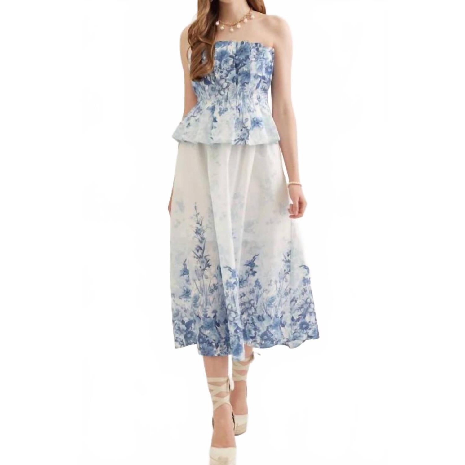 New Entro Oceana Midi Dress In Blue Multi